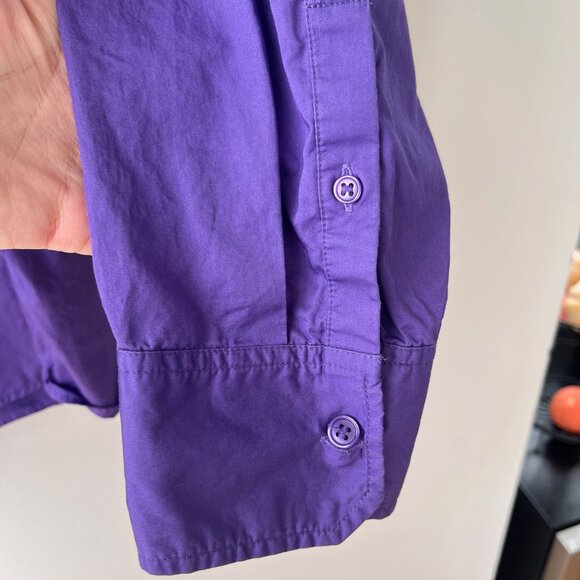 & OTHER STORIES Voluminous Cotton Oversized Button-Up Purple Dress Shirt Size L. - Picture 5 of 10